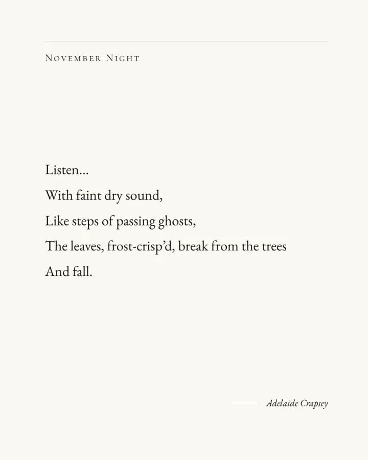 A poem-card specimen: a poem set as a clean broadside, lineation preserved, with no illustration